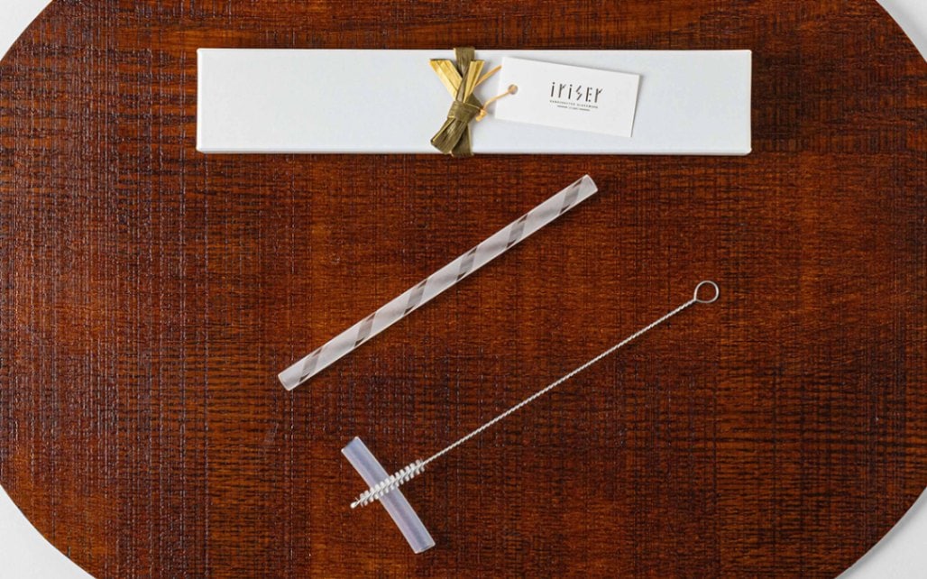 iriser ガラスストロー「らせん」15cm