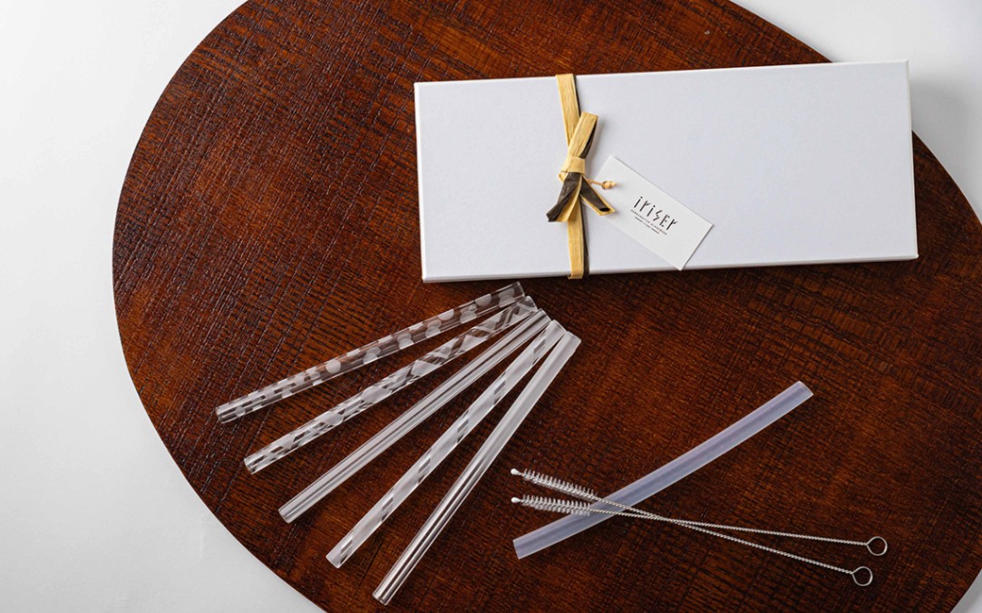 iriser ガラスストロー5本セット　15cm