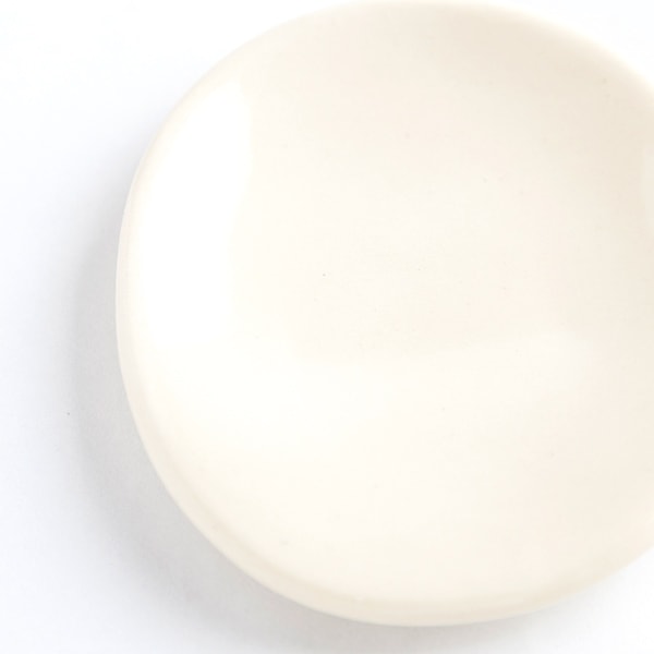 大堀相馬焼 松永窯 箸置き小皿 アイボリー