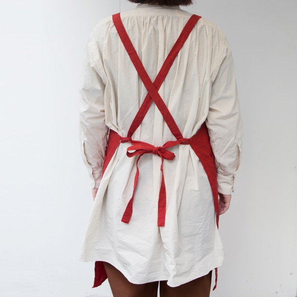 会津木綿 HARAPPA エプロン(朱赤)