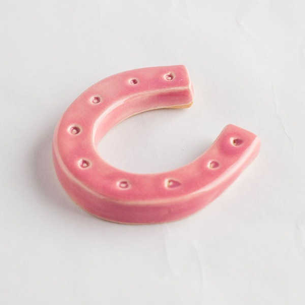 大堀相馬焼　松永窯　馬蹄箸置き　ピンク