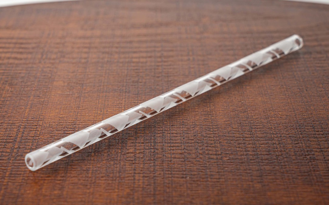 iriser ガラスストロー「チェック」20cm