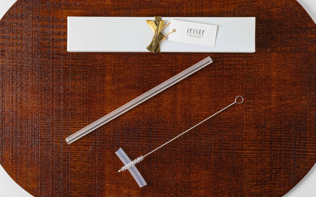 iriser ガラスストロー「ストライプ」20cm