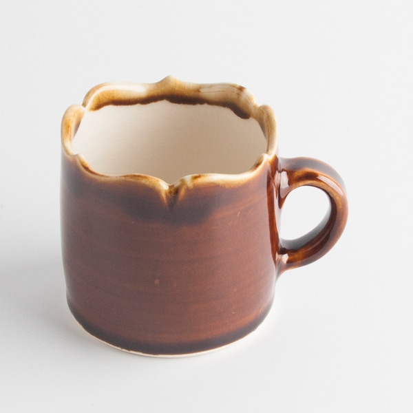 大堀相馬焼 吉田直弘 飴釉稜花マグ（カクカク）