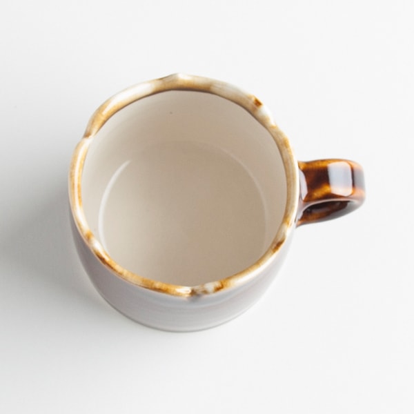 大堀相馬焼 吉田直弘 飴釉稜花マグ（カクカク）