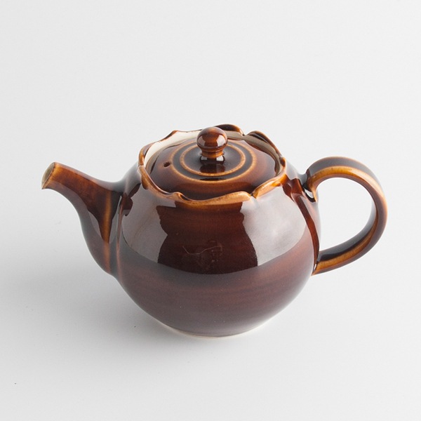 大堀相馬焼 吉田直弘 飴釉稜花急須