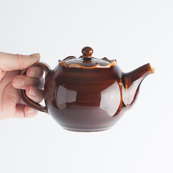 大堀相馬焼 吉田直弘 飴釉稜花急須