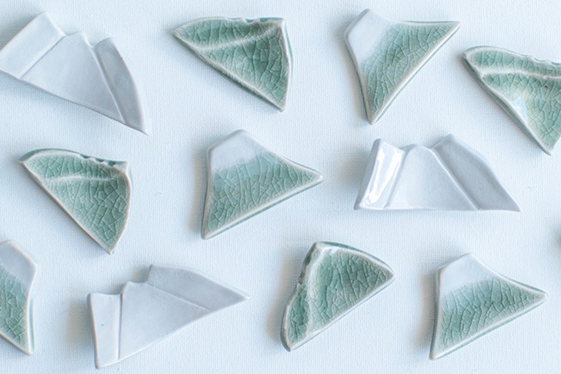 大堀相馬焼 松永窯 山の箸置き 磐梯山