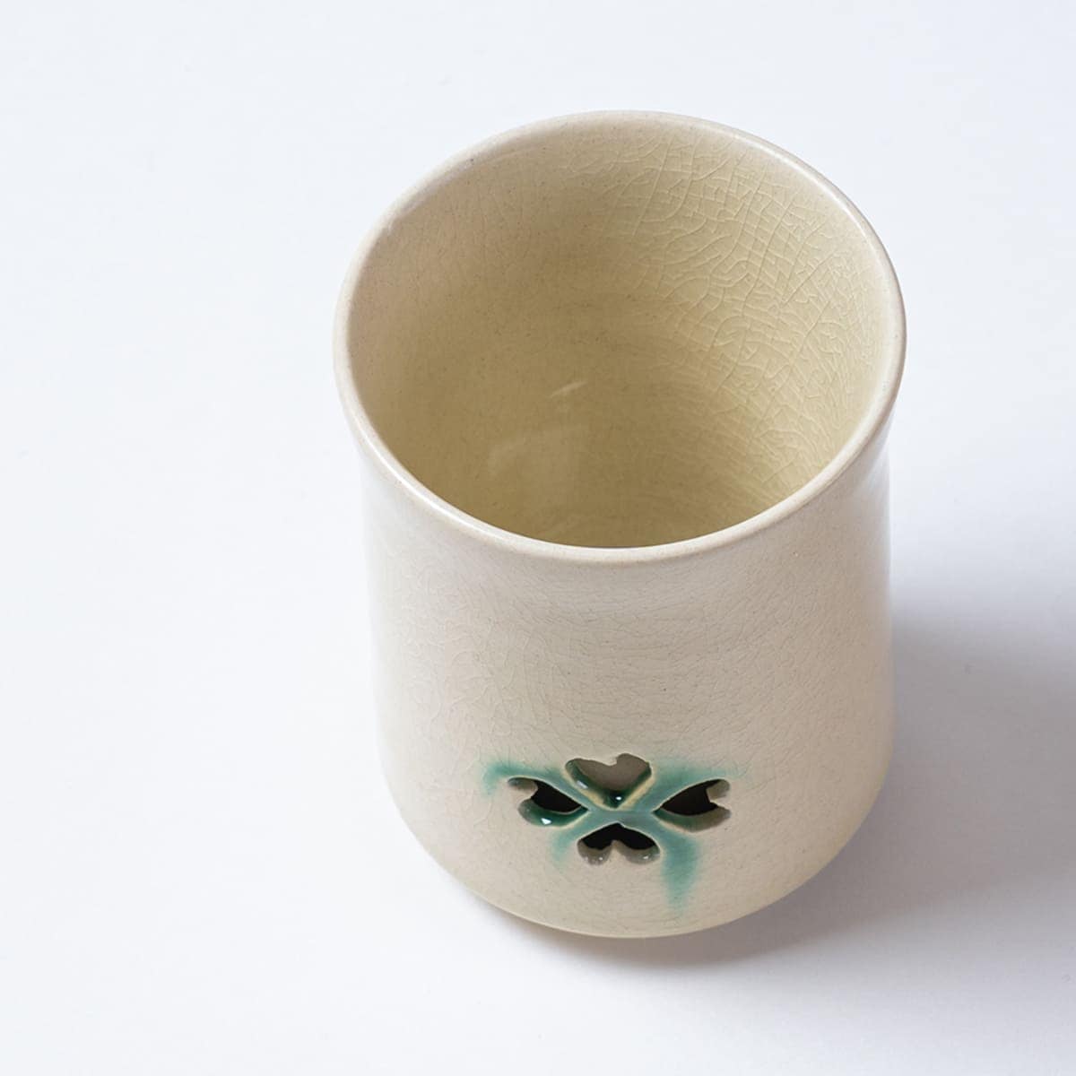 大堀相馬焼 松永窯 二重湯呑み【アイボリー】大