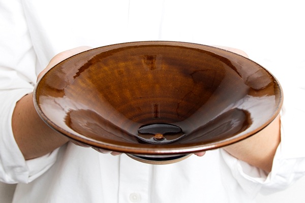 小石原焼 マルダイ窯　飴釉6寸皿