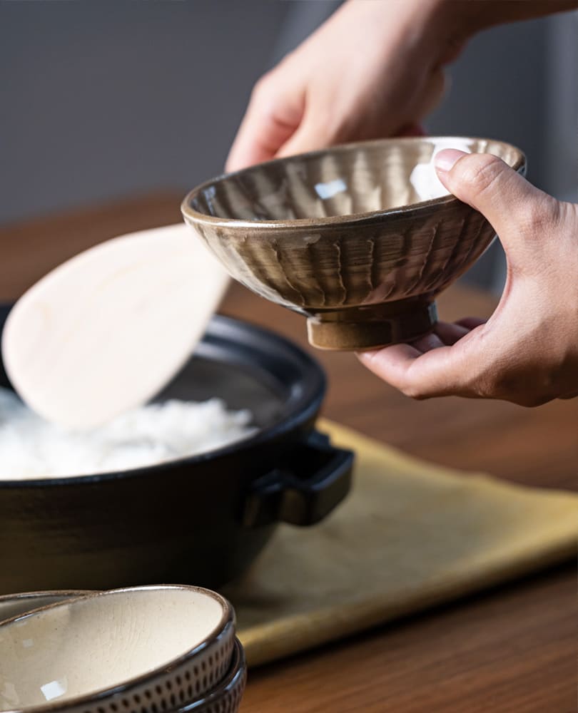 小石原焼 ヤママル窯 刷毛目飯碗