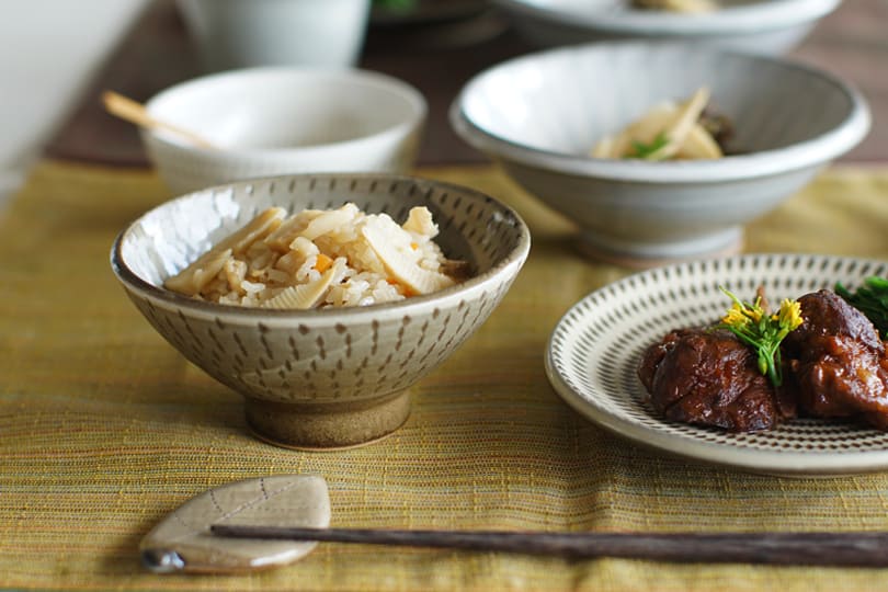 小石原焼 ヤママル窯 飛び鉋飯碗