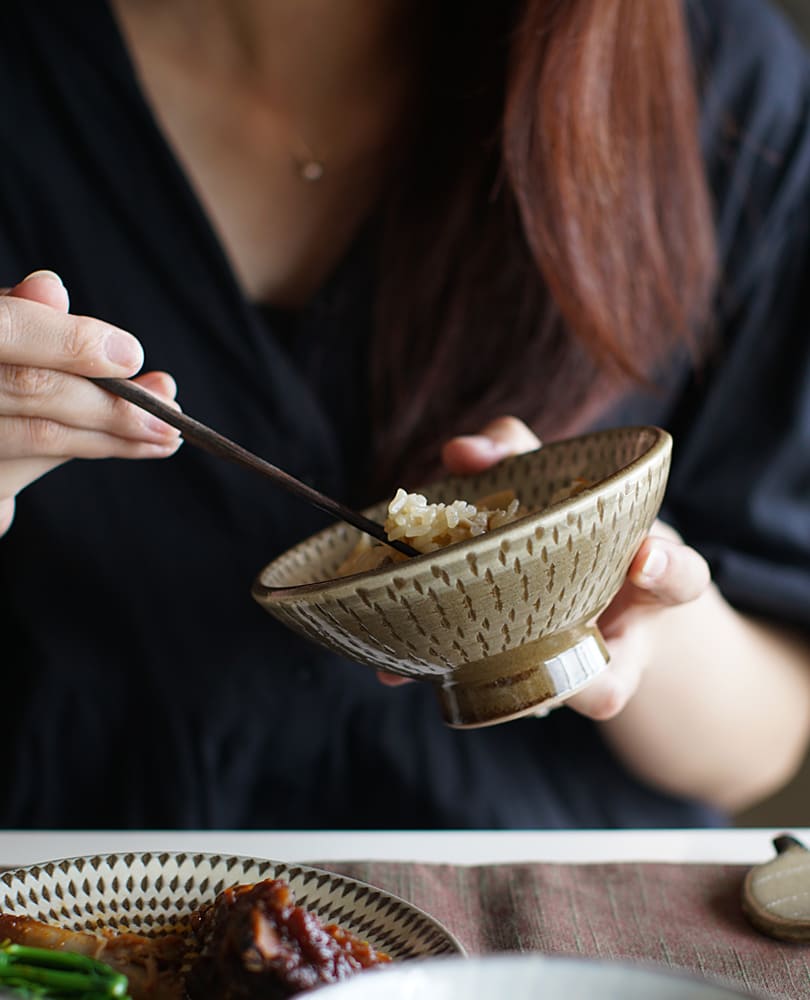 小石原焼 ヤママル窯 飛び鉋飯碗
