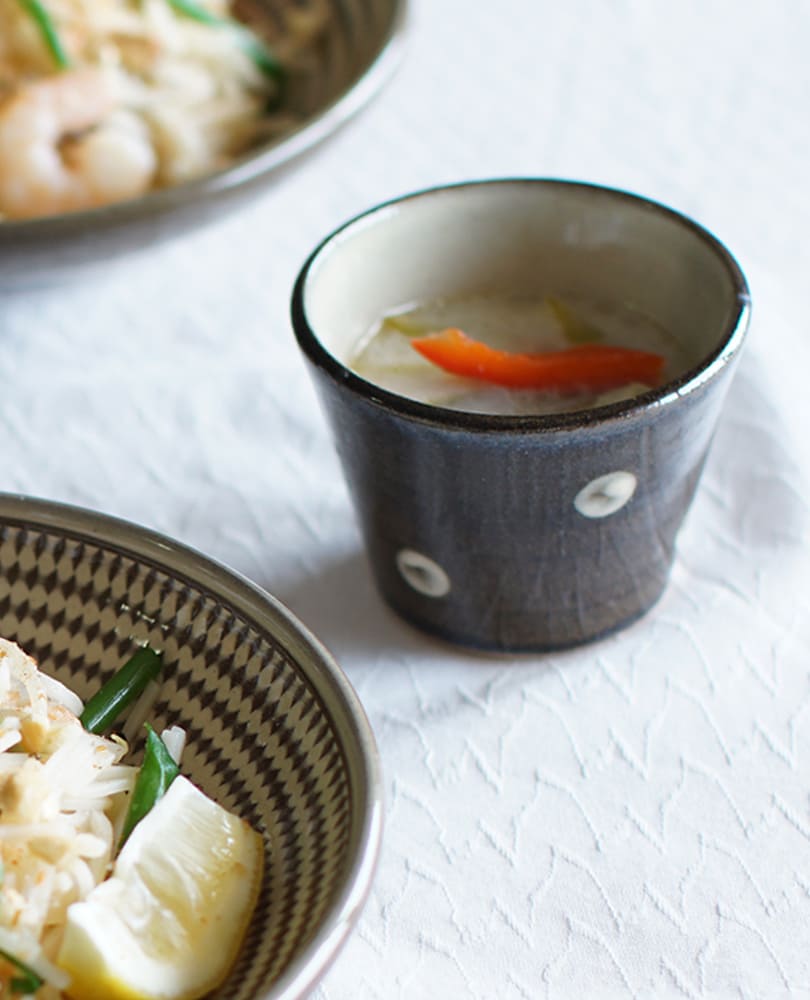 小石原焼 マルダイ窯 水玉カップ(茶)