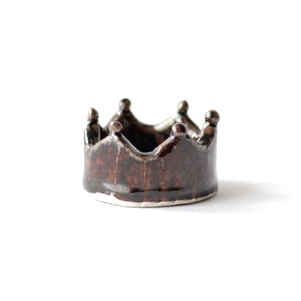 小石原焼 圭秀窯 王冠箸置き(飴釉)