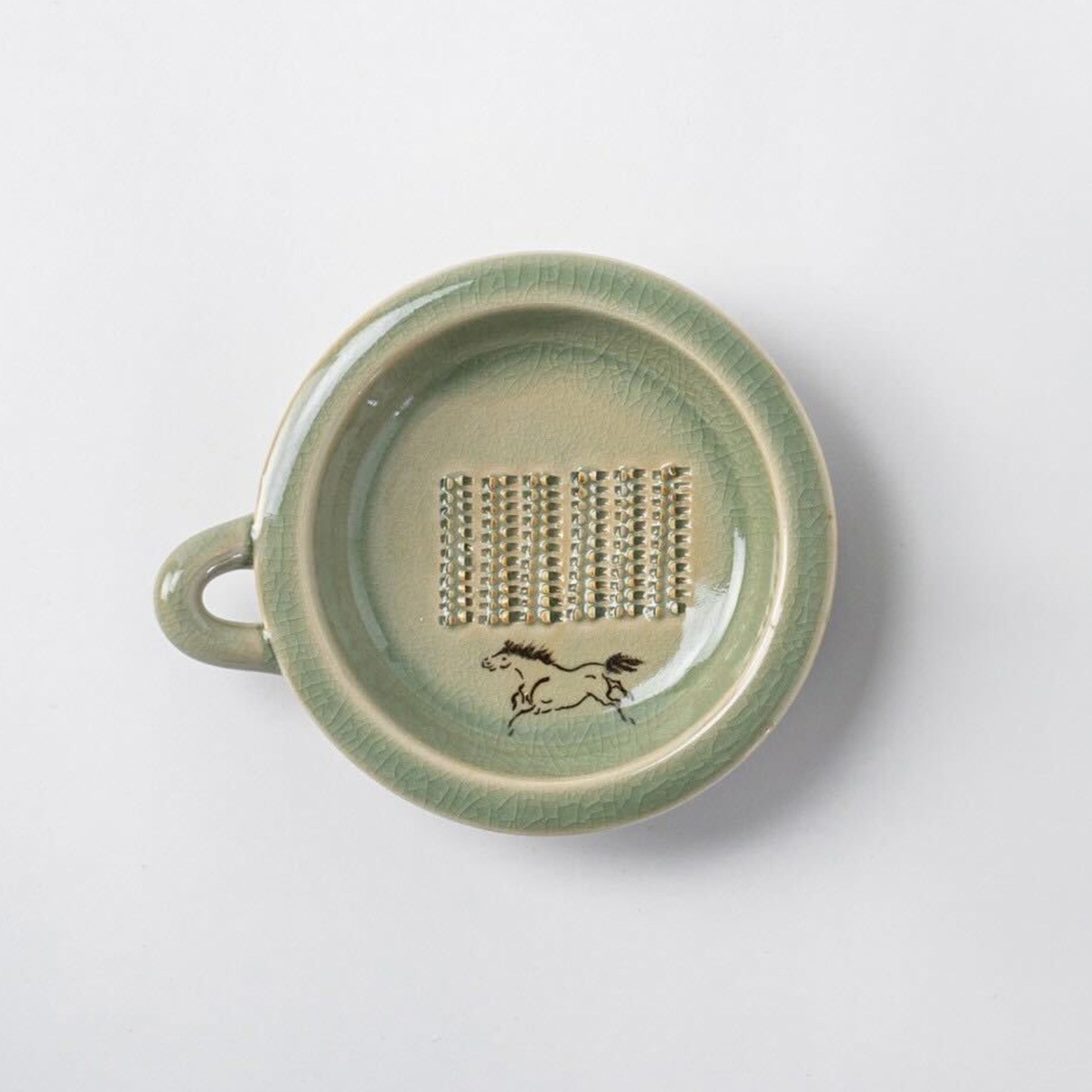 大堀相馬焼 松永窯 すりおろし小皿（取っ手付き）