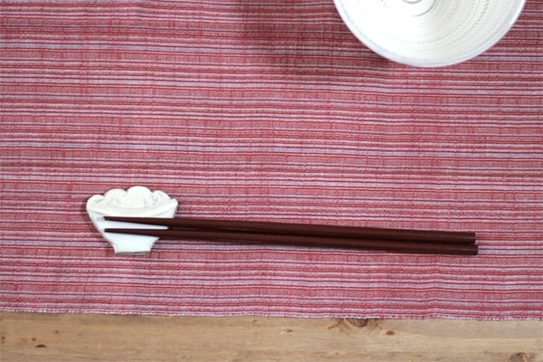 小石原焼 圭秀窯 山盛りご飯箸置き(白釉)