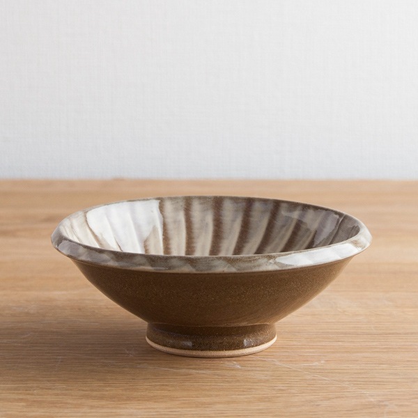 小石原焼 マルダイ窯 5寸刷毛目鉢　フラシ