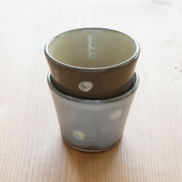 小石原焼 マルダイ窯 水玉カップセット