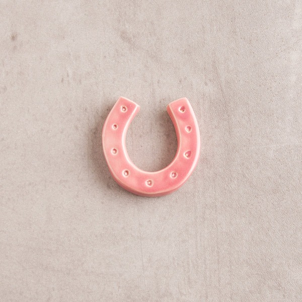 大堀相馬焼　松永窯　馬蹄箸置き　ピンク