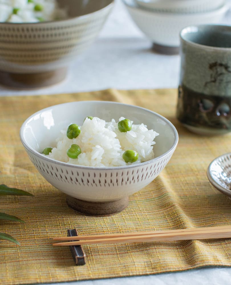 小石原焼 カネハ窯 フチ飛び鉋飯碗(大)