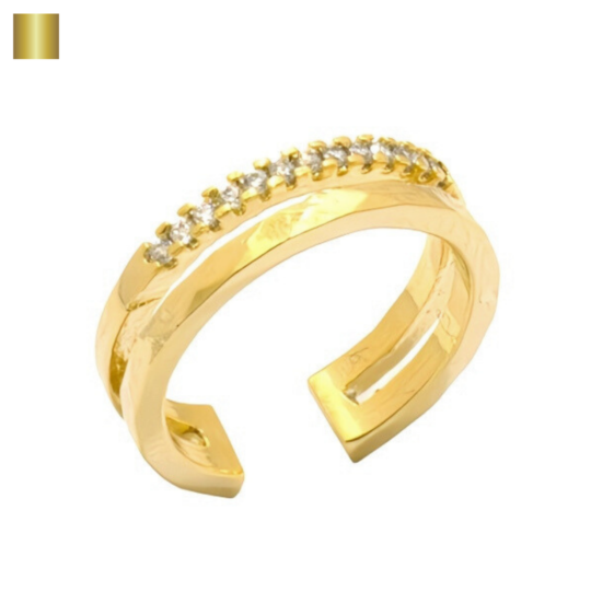 2連ストーンピンキーリング