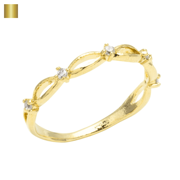 ハーフツイストストーンリング