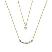 ファイブストーン2連ネックレス【ニッケルフリー】|★SALEアイテム★