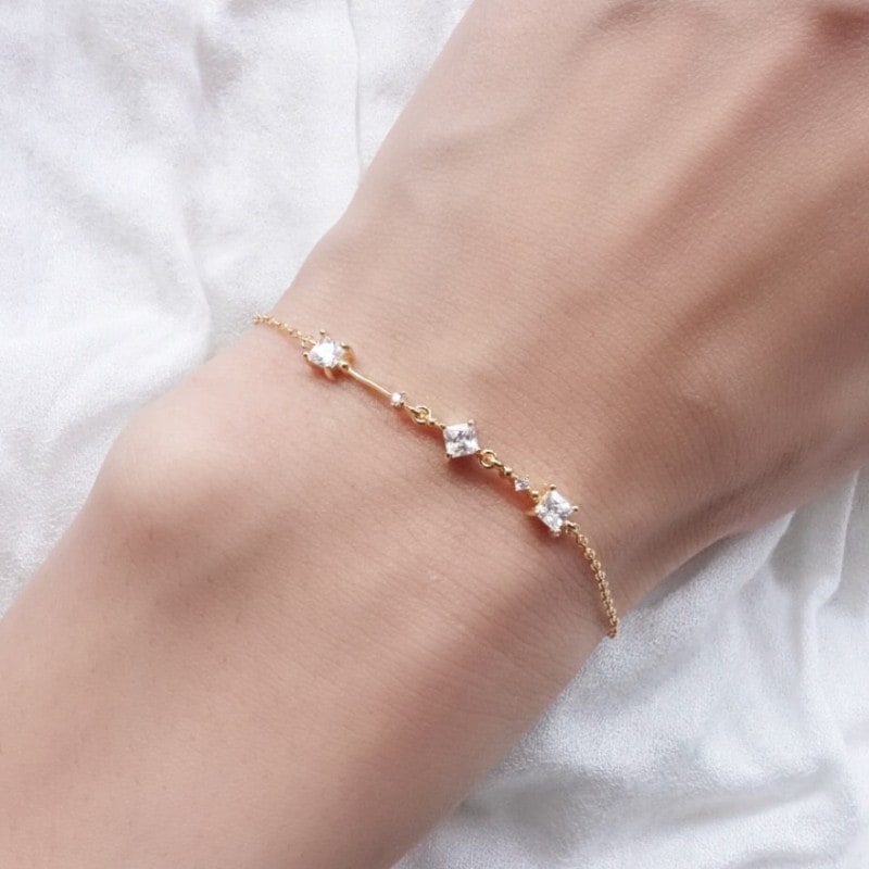 カットストーンラインブレスレット【ニッケルフリー】