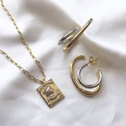 エリザベスサンストーンプレートネックレス【ニッケルフリー】|ネックレス