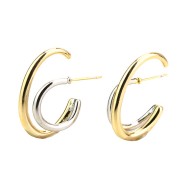 ツインメタルフープコンビピアス【ニッケルフリー】|MAX60％OFF☆サマーセール☆
