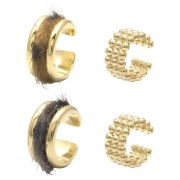 レオパードファーイヤーカフセット【ニッケルフリー】|★SALEアイテム★