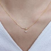 フラットストーンチャームネックレス【ニッケルフリー】|ネックレス
