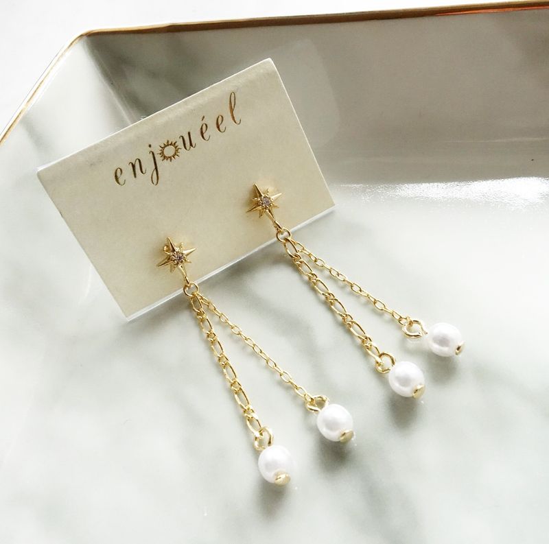 パラレルパールシャインピアス【ニッケルフリー】