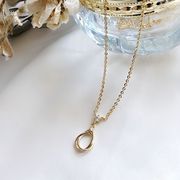 ドロップリングストーンネックレス【ニッケルフリー】|ネックレス
