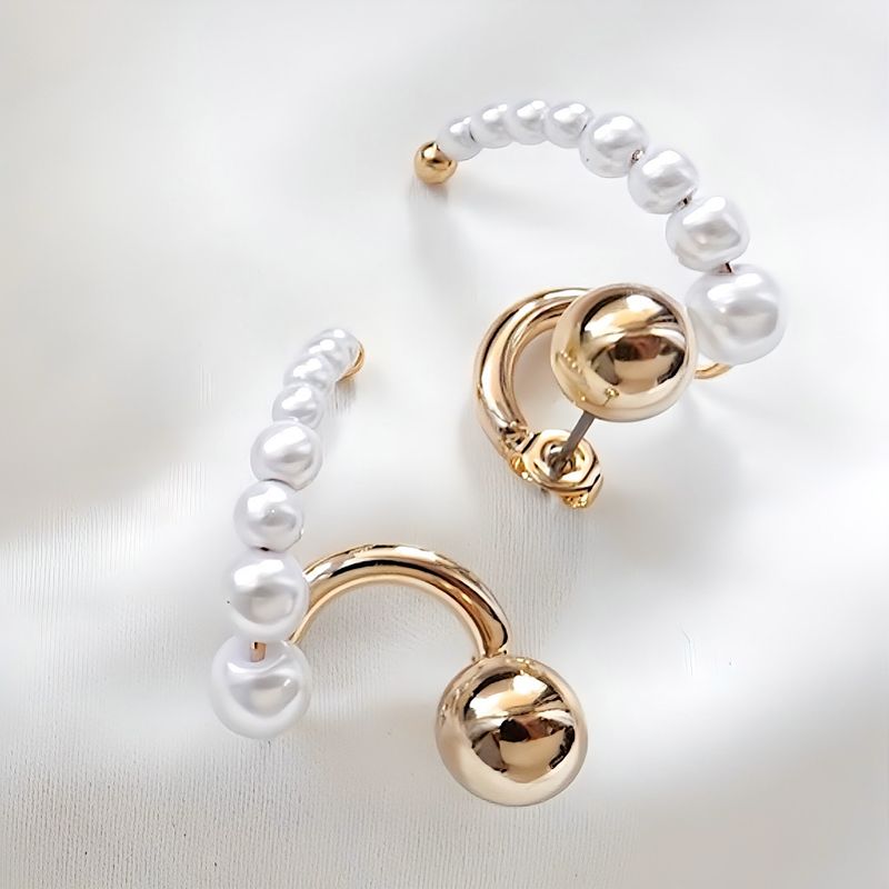 トリックパラレルパールピアス【ニッケルフリー】