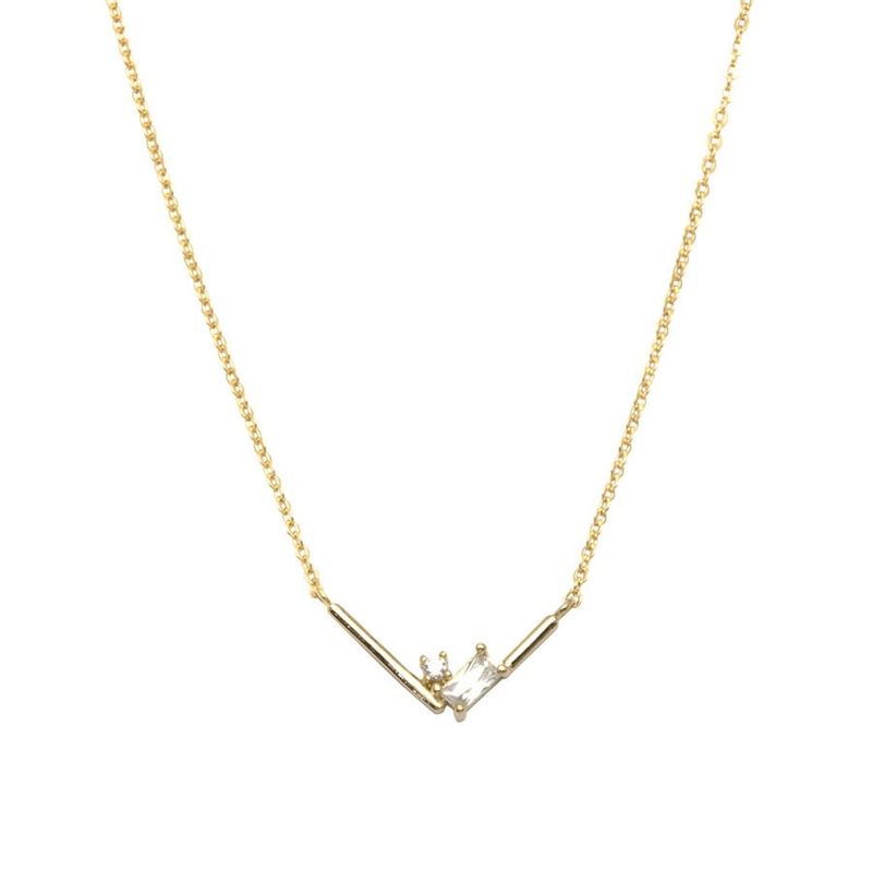 ビジューVカットネックレス【ニッケルフリー】