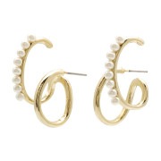 ダブルフープパールピアス【ニッケルフリー】|セールアイテム☆MAX60％OFF