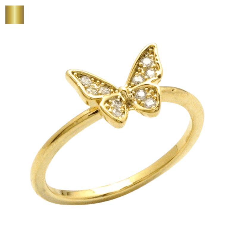 バタフライグリッターピンキーリング