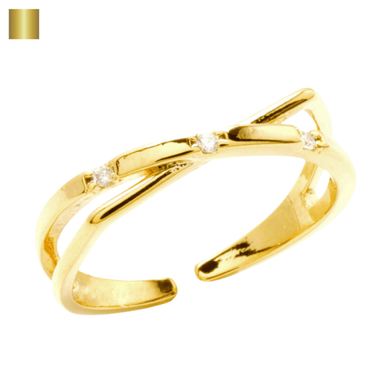 フラットクロスストーンリング