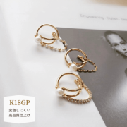 パールトップコンビチェーンイヤーカフ【ニッケルフリー】|イヤーカフ