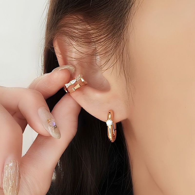 オーバーラップクリスタルイヤーカフ【ニッケルフリー】