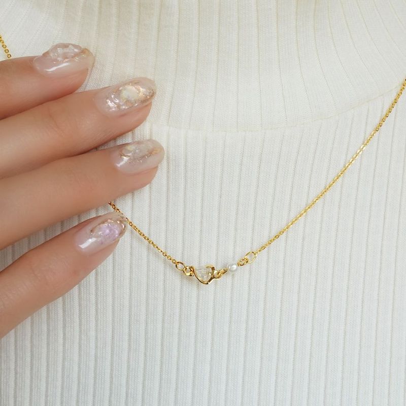 ローリングクリスタルパールネックレス【ニッケルフリー】