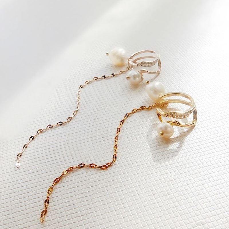 ウォーターパールウェービングイヤーカフ【ニッケルフリー】