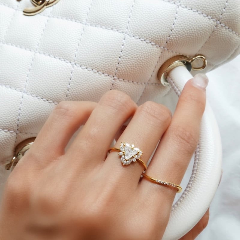 スリムカーブストーンリング