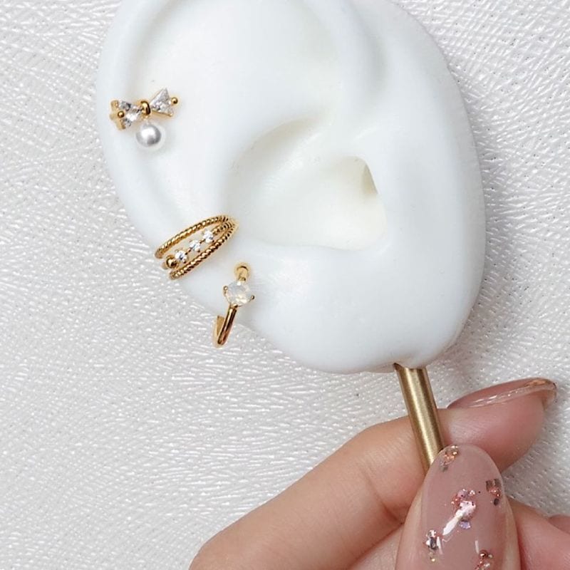 オパールストーンイヤーカフセット【ニッケルフリー】