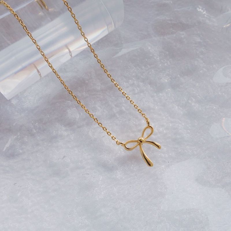 ラウンディッシュリボンネックレス【ニッケルフリー】