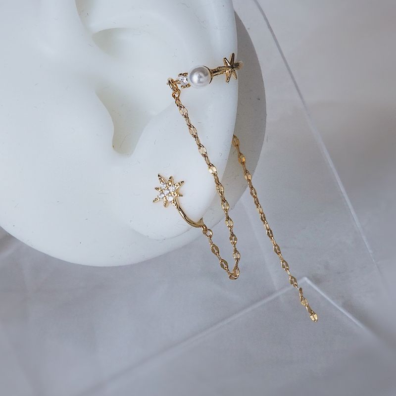 シャインパールダブルイヤーカフ【ニッケルフリー】