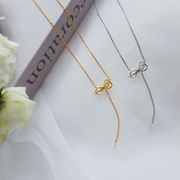 ダブルリボンチェーンネックレス【ニッケルフリー】|ネックレス