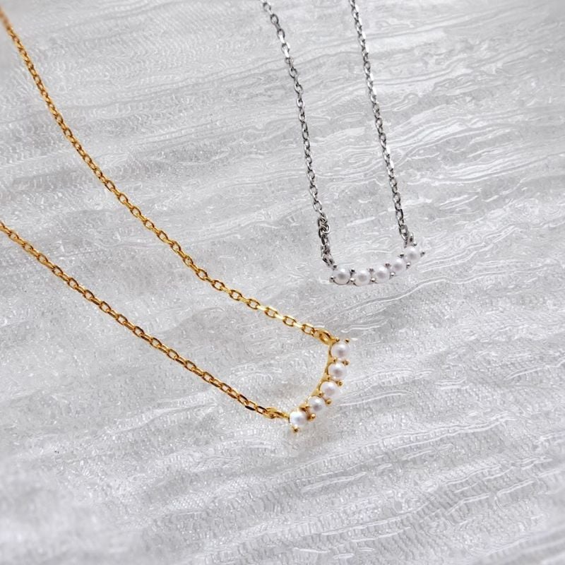 リトルパールラインネックレス【ニッケルフリー】